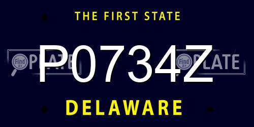 P0734Z Delaware License Plate