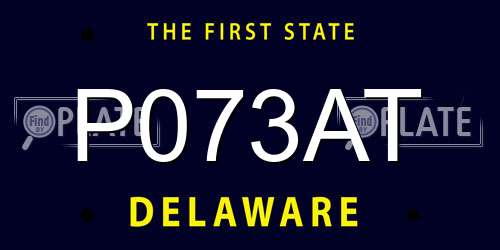 P073AT Delaware License Plate