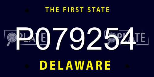 P079254 Delaware License Plate