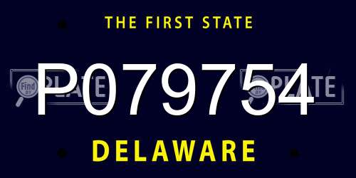 P079754 Delaware License Plate
