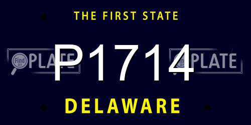 P1714 Delaware License Plate