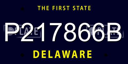 P217866B Delaware License Plate