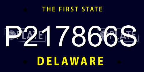 P217866S Delaware License Plate