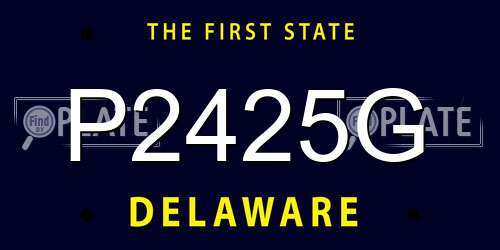 P2425G Delaware License Plate