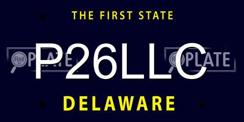 P26LLC Delaware License Plate