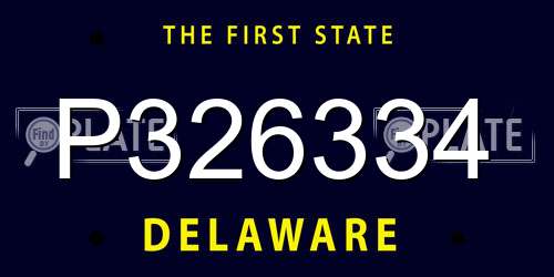 P326334 Delaware License Plate