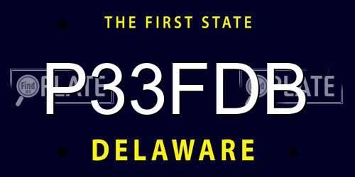 P33FDB Delaware License Plate