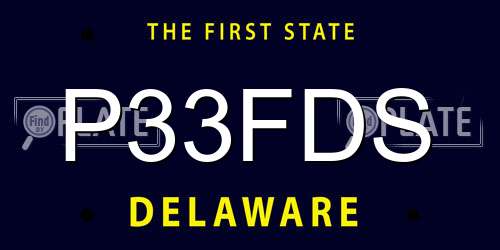 P33FDS Delaware License Plate