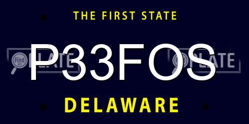 P33FOS Delaware License Plate