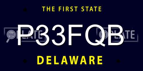 P33FQB Delaware License Plate