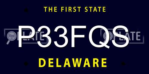 P33FQS Delaware License Plate