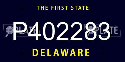 P402283 Delaware License Plate