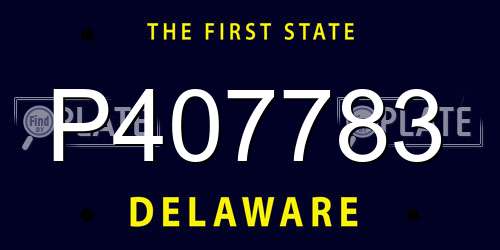 P407783 Delaware License Plate