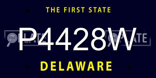 P4428W Delaware License Plate