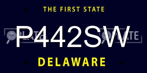 P442SW Delaware License Plate