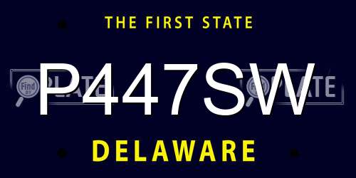 P447SW Delaware License Plate