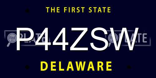 P44ZSW Delaware License Plate