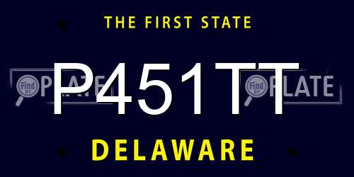 P451TT Delaware License Plate