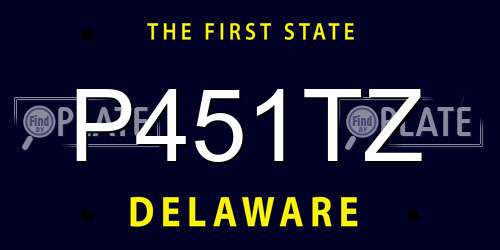 P451TZ Delaware License Plate