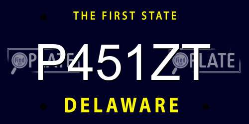 P451ZT Delaware License Plate