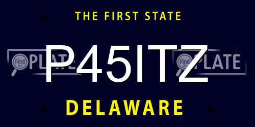 P45ITZ Delaware License Plate