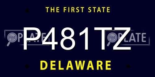 P481TZ Delaware License Plate