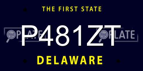 P481ZT Delaware License Plate