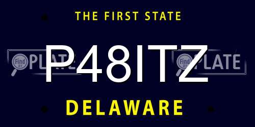 P48ITZ Delaware License Plate