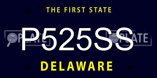 P525SS Delaware License Plate