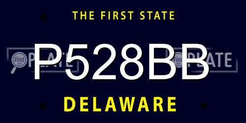 P528BB Delaware License Plate