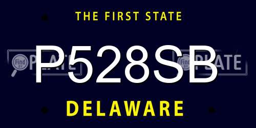 P528SB Delaware License Plate