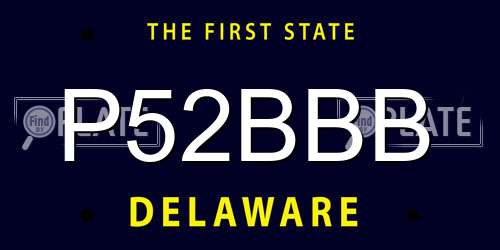 P52BBB Delaware License Plate