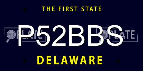 P52BBS Delaware License Plate