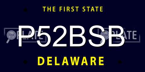 P52BSB Delaware License Plate