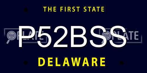 P52BSS Delaware License Plate