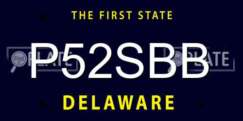 P52SBB Delaware License Plate
