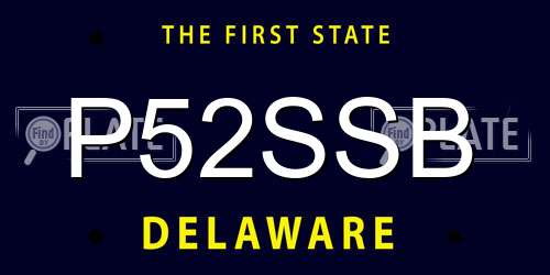 P52SSB Delaware License Plate
