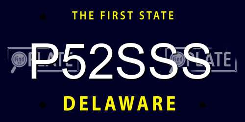 P52SSS Delaware License Plate