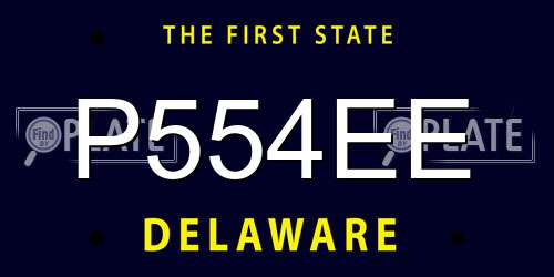 P554EE Delaware License Plate