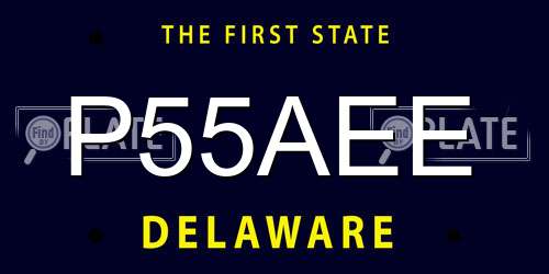 P55AEE Delaware License Plate