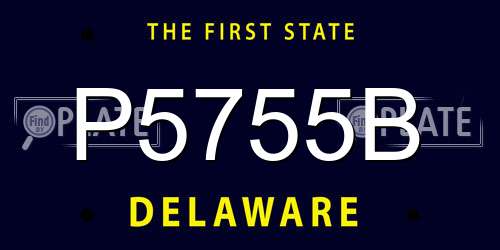 P5755B Delaware License Plate