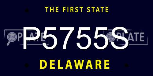 P5755S Delaware License Plate