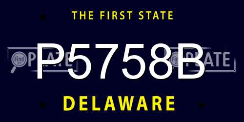 P5758B Delaware License Plate