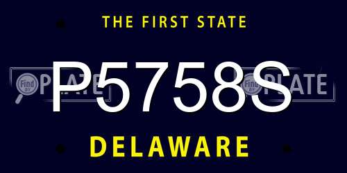 P5758S Delaware License Plate