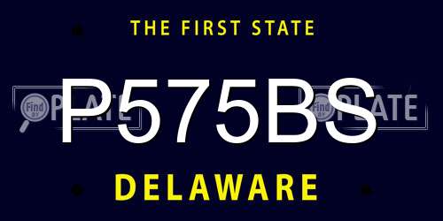 P575BS Delaware License Plate