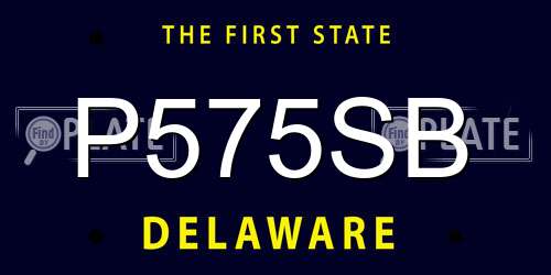 P575SB Delaware License Plate