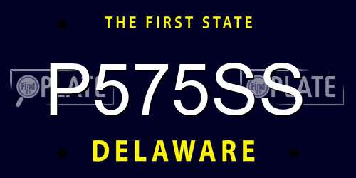 P575SS Delaware License Plate