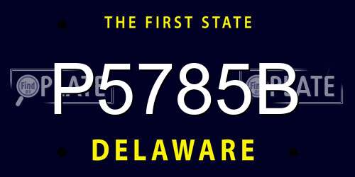 P5785B Delaware License Plate