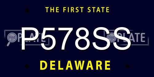 P578SS Delaware License Plate