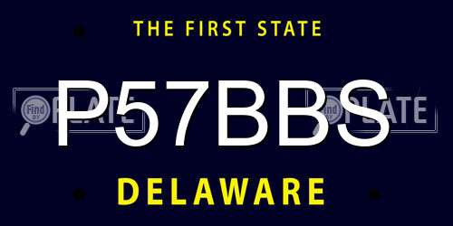 P57BBS Delaware License Plate